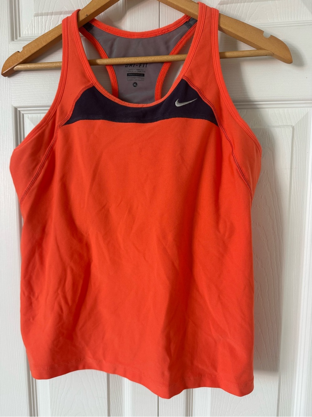 Nike xl Coral Orange Dri-FIT Racerback Tank with Black Accent sport tank top